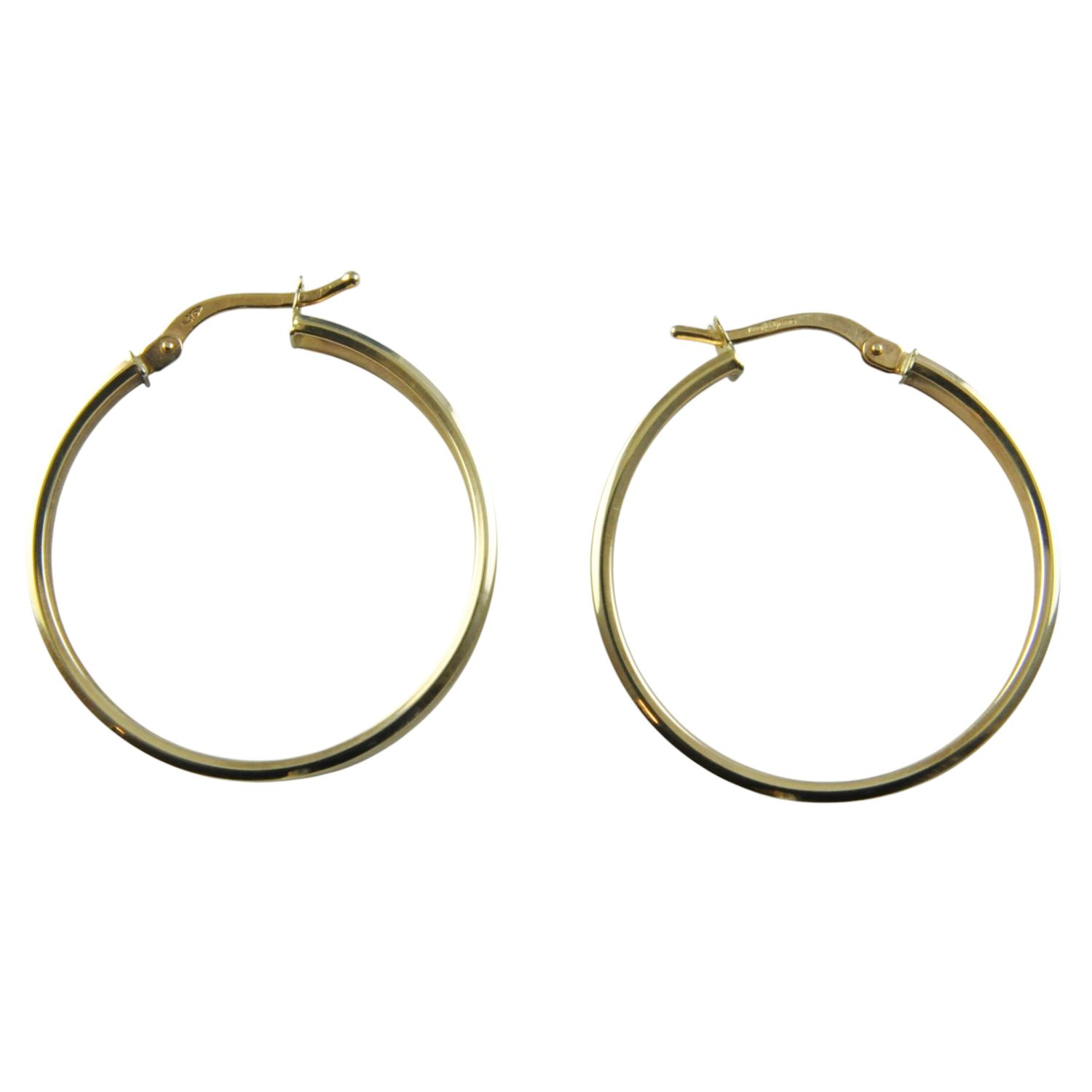 9ct Gold Large Flat Hoops