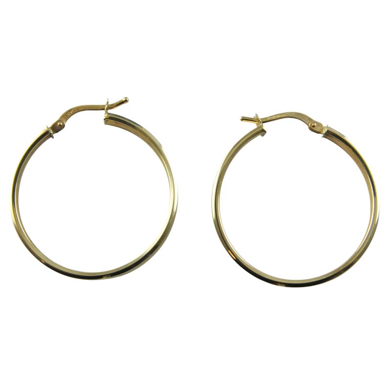 9ct Gold Large Flat Hoops