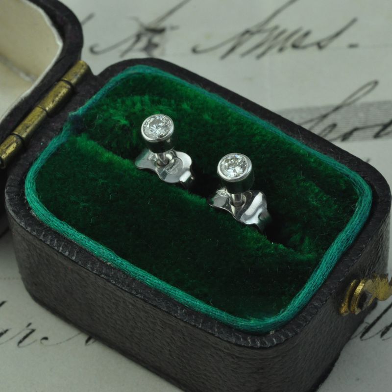 9ct White Gold Diamond Studs