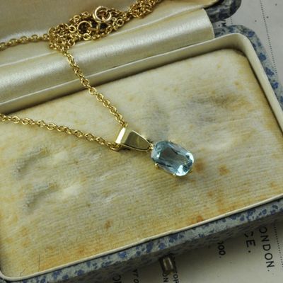 Antique 15ct Gold Aquamarine Pendant - Reserved. Antique 15ct Gold Aquamarine Pendant - Reserved.