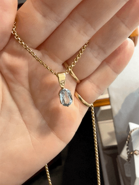 Antique 15ct Gold Aquamarine Pendant