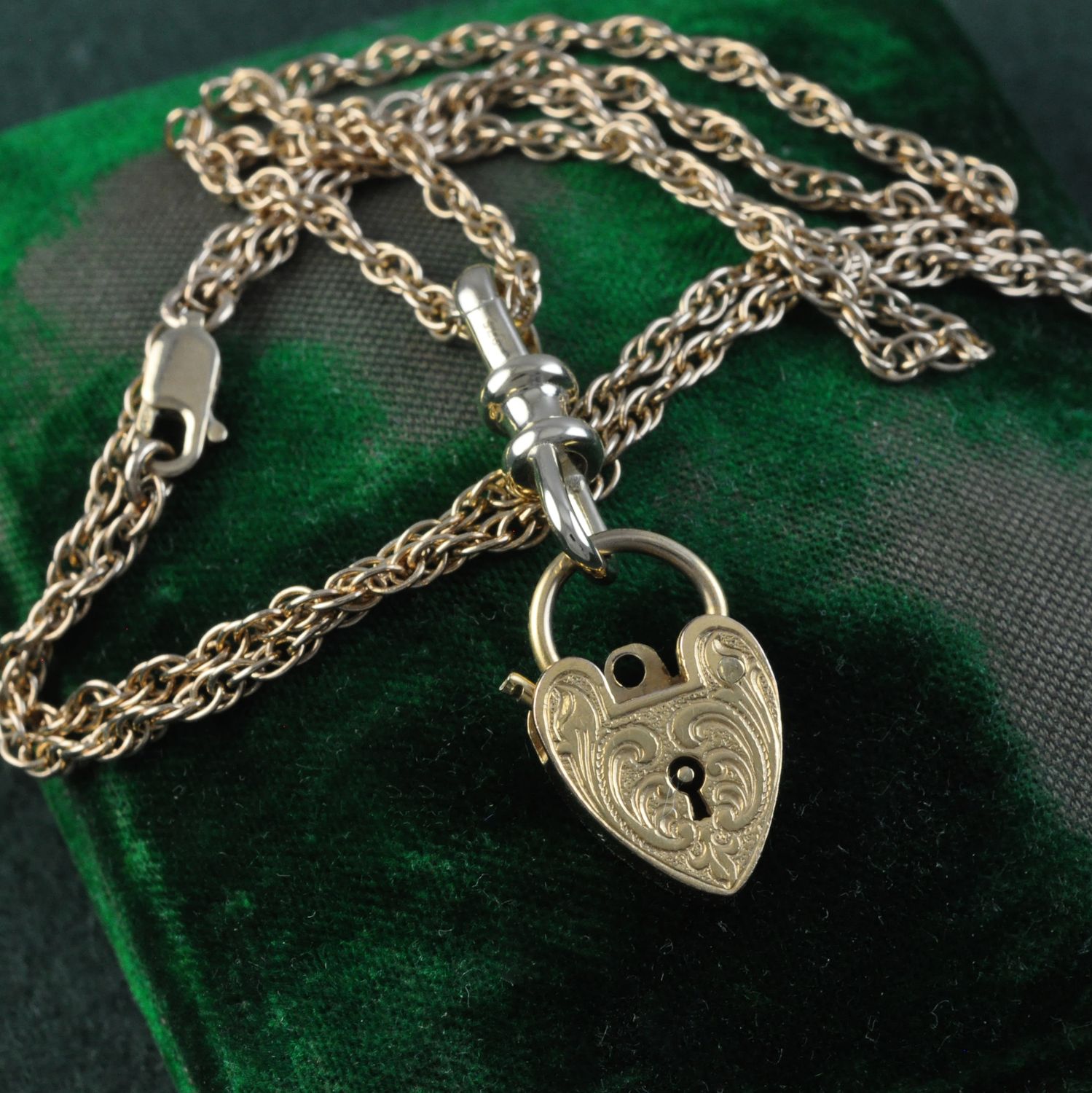 Vintage 9ct Gold Heart Padlock