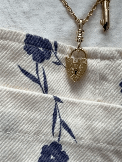 Vintage 9ct Gold Heart Padlock