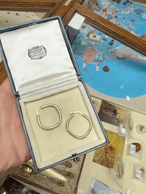 9ct Gold Square Hoop Earrings
