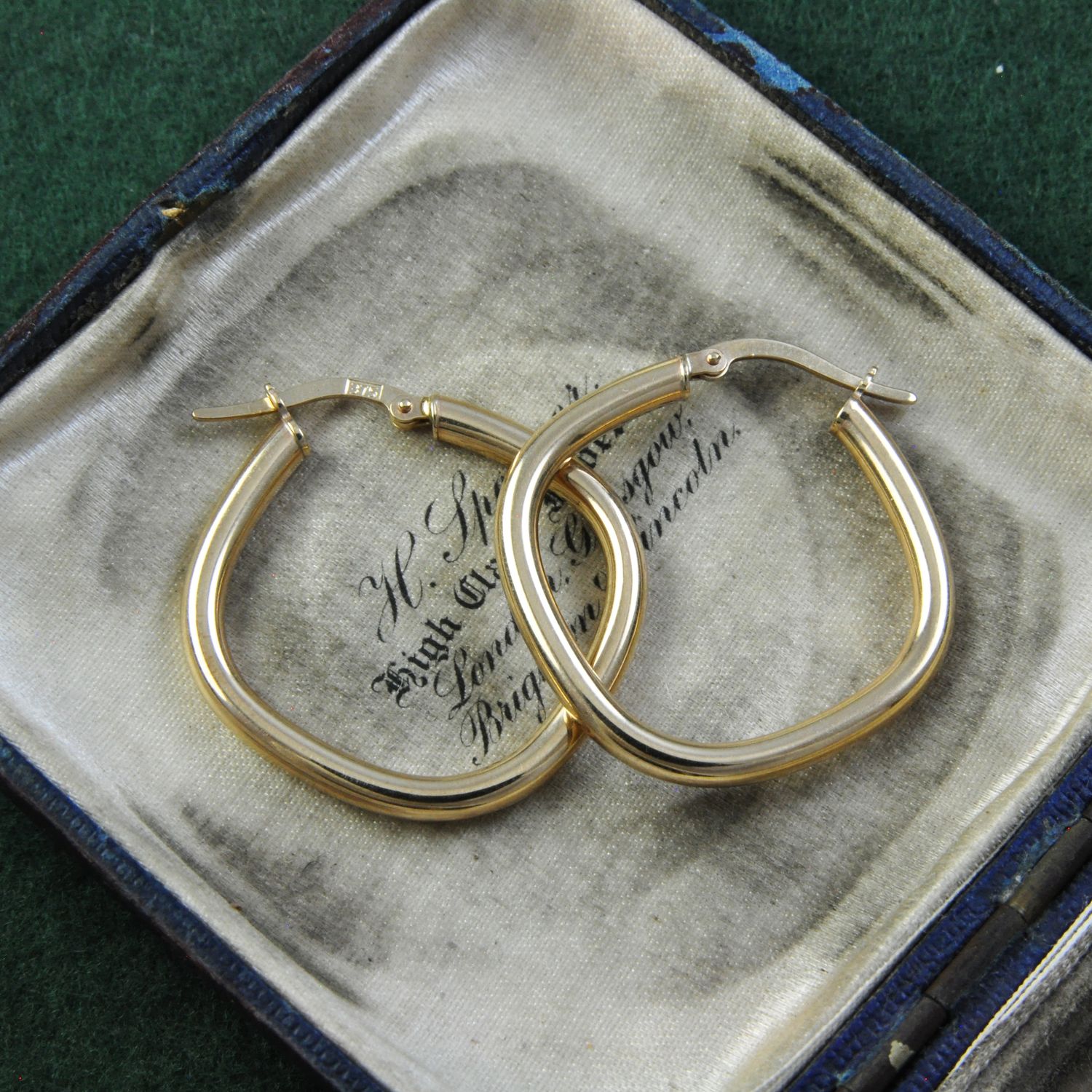 9ct Gold Square Hoop Earrings