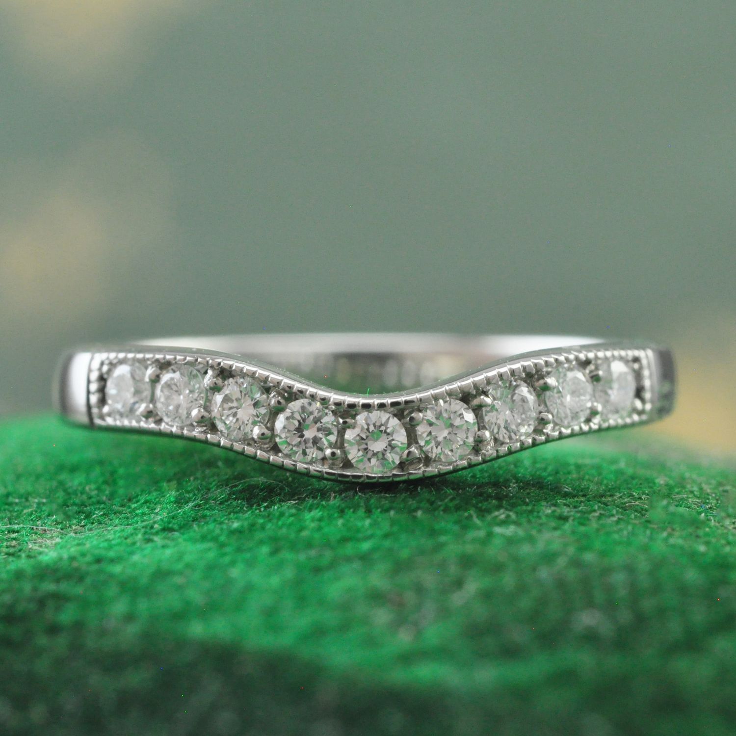 Platinum Diamond Half Eternity Curved Ring Platinum Diamond Half Eternity Curved Ring