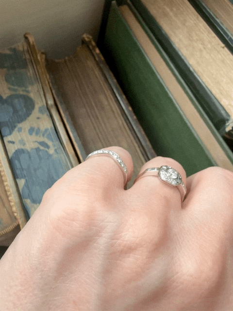 Platinum Diamond Half Eternity Curved Ring