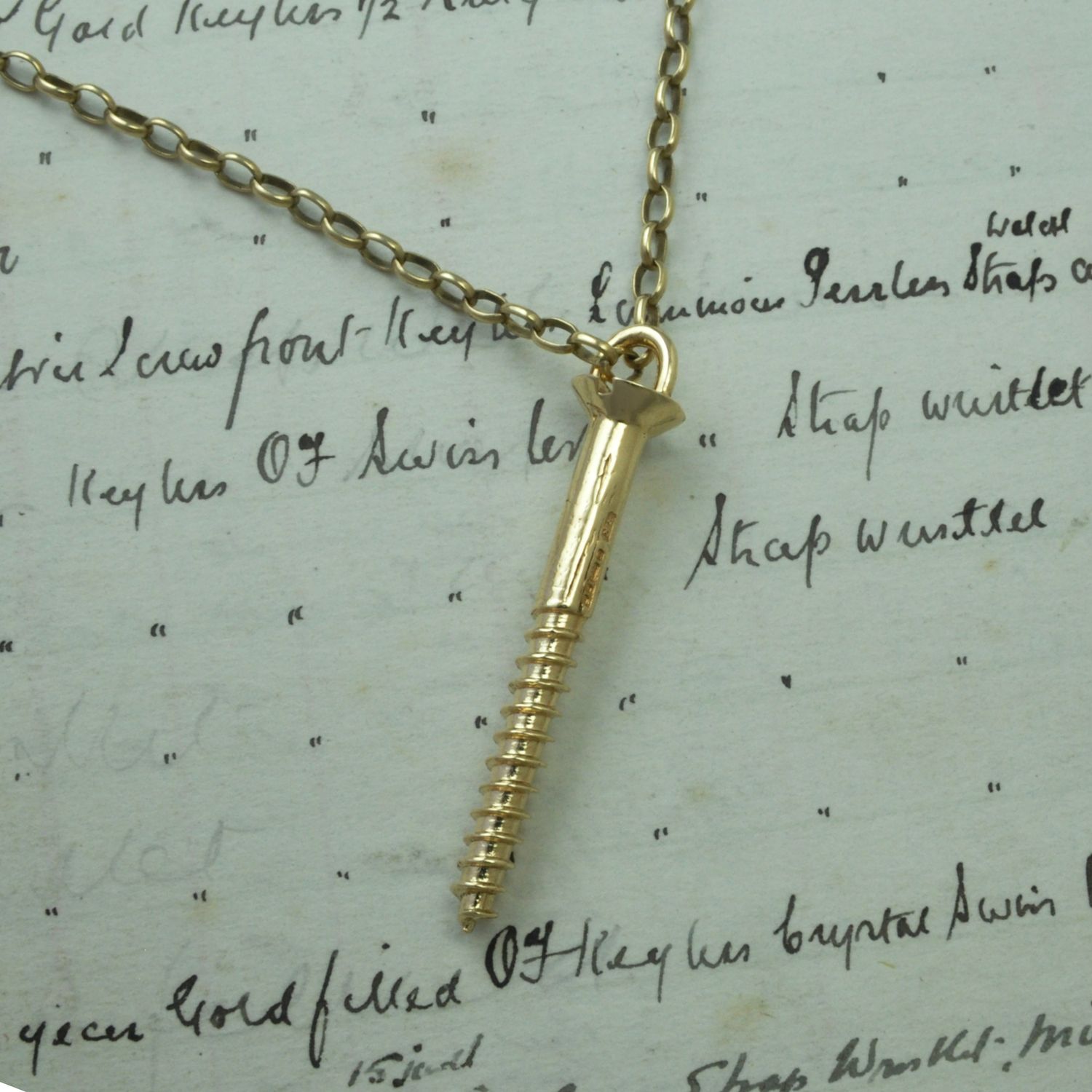 9ct Vintage Gold Screw Pendant