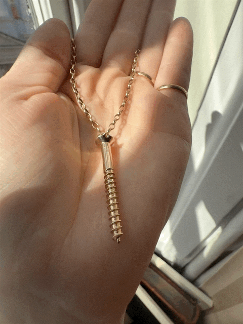 9ct Vintage Gold Screw Pendant