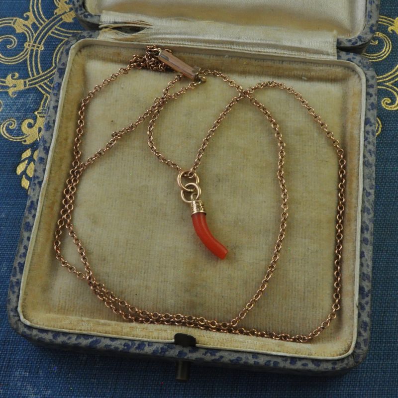 Antique Mixed-Carat Gold Coral Pendant