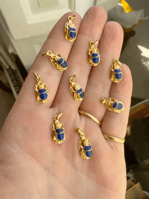 18ct Gold Egyptian Scarab Pendant