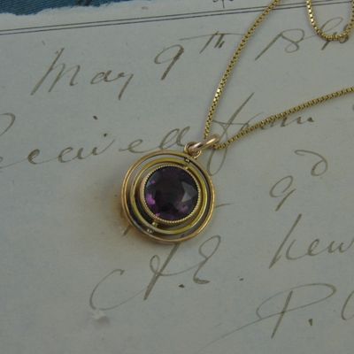Rolled Gold Amethyst Pendant
