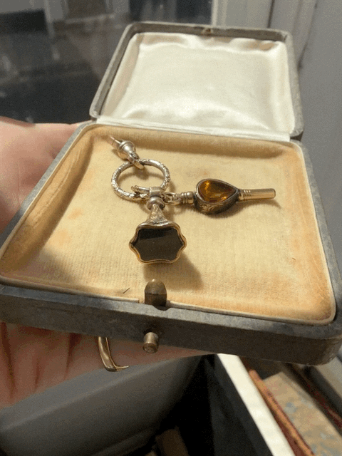 Georgian Bloodstone and Paste Watch Key Set