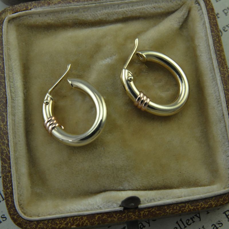 9ct Two Toned Hoops