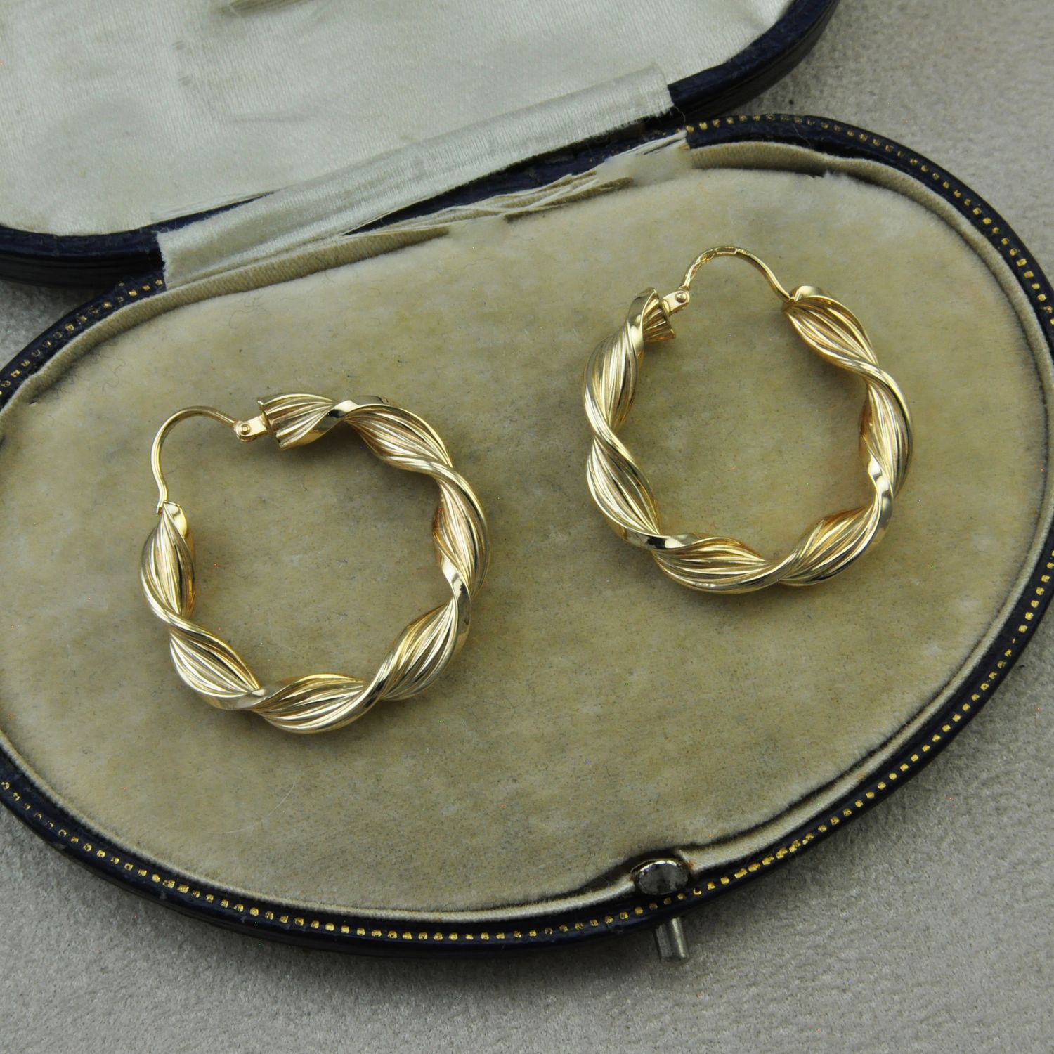 9ct Gold Twisted Hoops