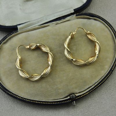 9ct Gold Twisted Hoops 9ct Gold Twisted Hoops
