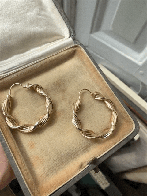 9ct Gold Twisted Hoops