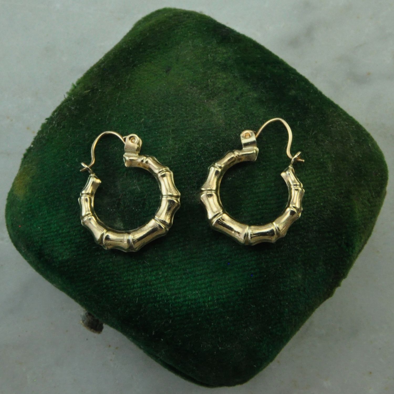 9ct Yellow Gold Mini Bamboo Hoops