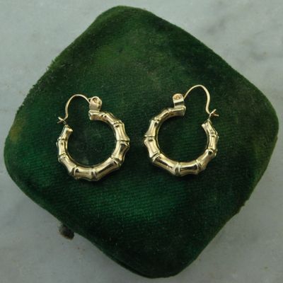 9ct Yellow Gold Mini Bamboo Hoops