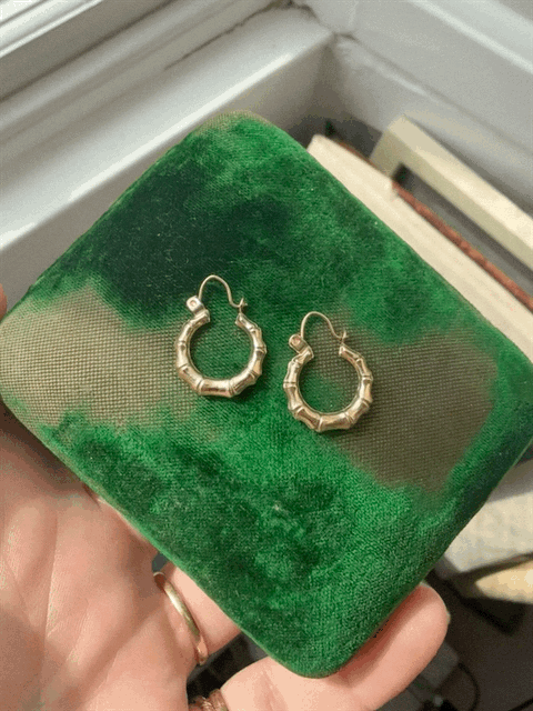 9ct Yellow Gold Mini Bamboo Hoops