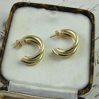 9ct Gold Twisted Hoop Studs