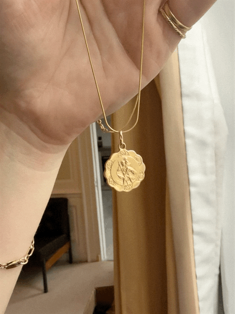 9ct Hollow St Christopher Pendant