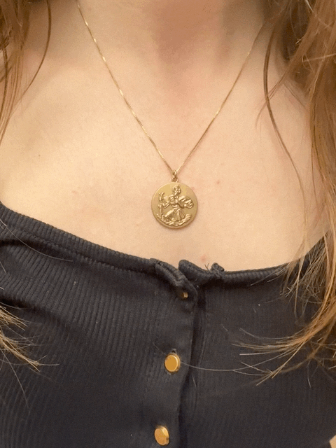 Vintage 9ct Gold St Christopher Pendant
