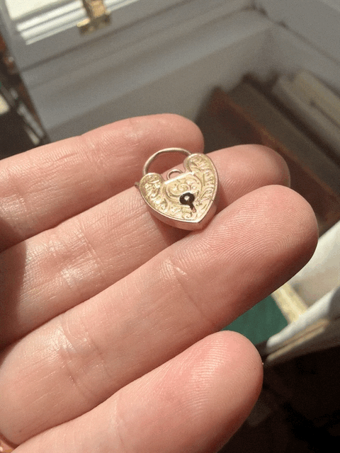 9ct Floral Heart Padlock