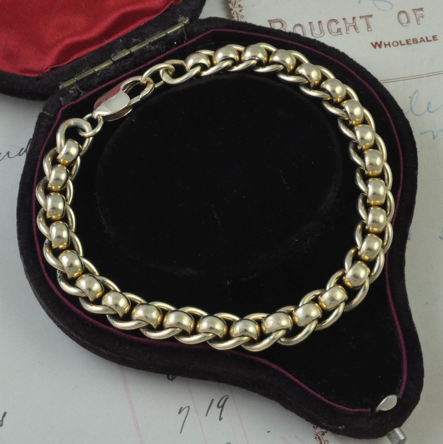 Heavy 9ct Gold Rollerball Bracelet