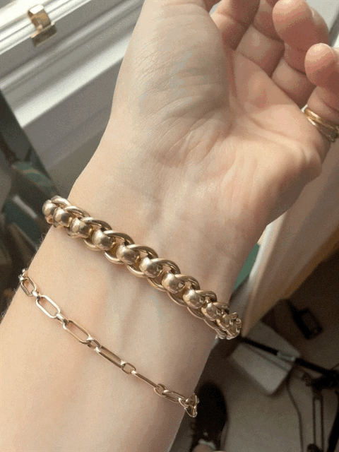 Heavy 9ct Gold Rollerball Bracelet