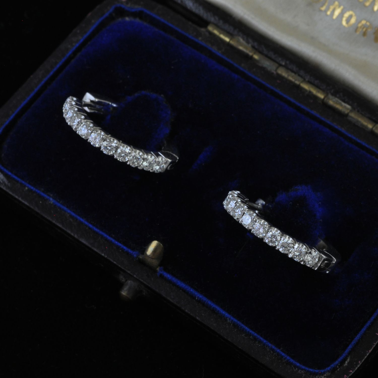 18ct Gold Diamond Hoops