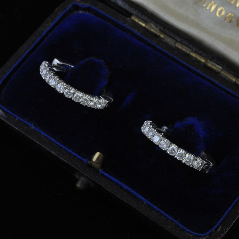 18ct Gold Diamond Hoops