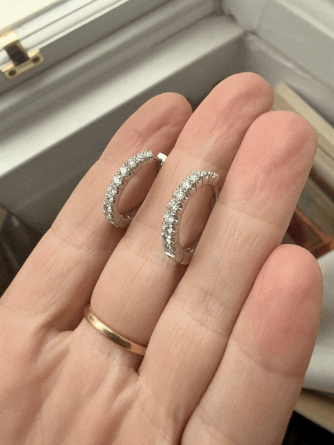 18ct Gold Diamond Hoops