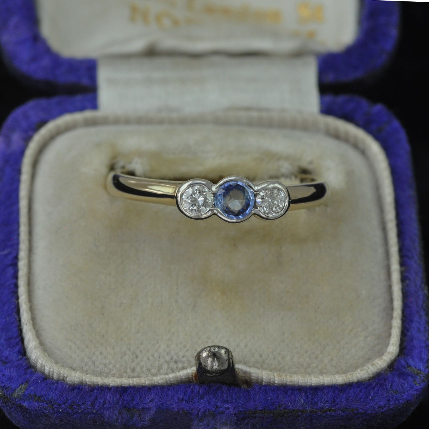9ct Sapphire and Diamond Three Stone Ring 9ct Sapphire and Diamond Three Stone Ring