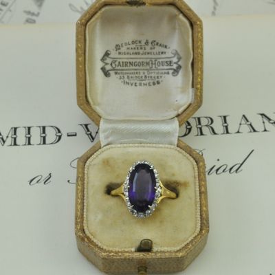 18ct Amethyst and Diamond Dress Ring