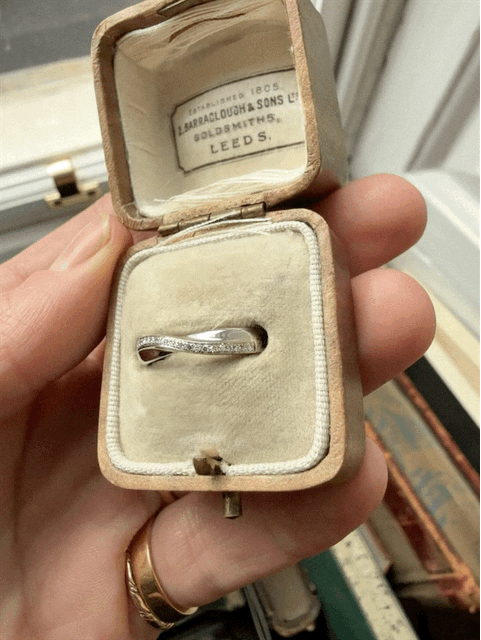 18ct and Diamond Half Eternity Twist Ring