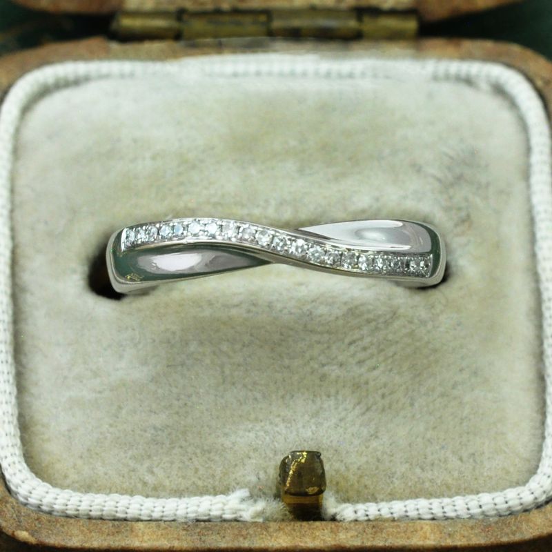 18ct and Diamond Half Eternity Twist Ring
