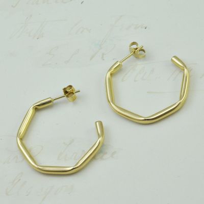 14ct Hexagon Hoops 14ct Hexagon Hoops