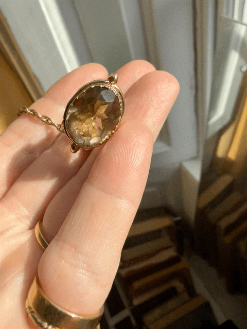 Vintage 9ct Citrine Fob