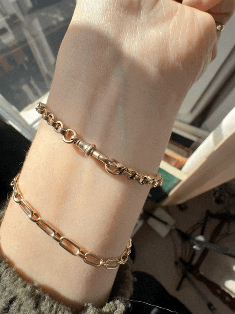 Antique 9ct Rose Gold Belcher Bracelet