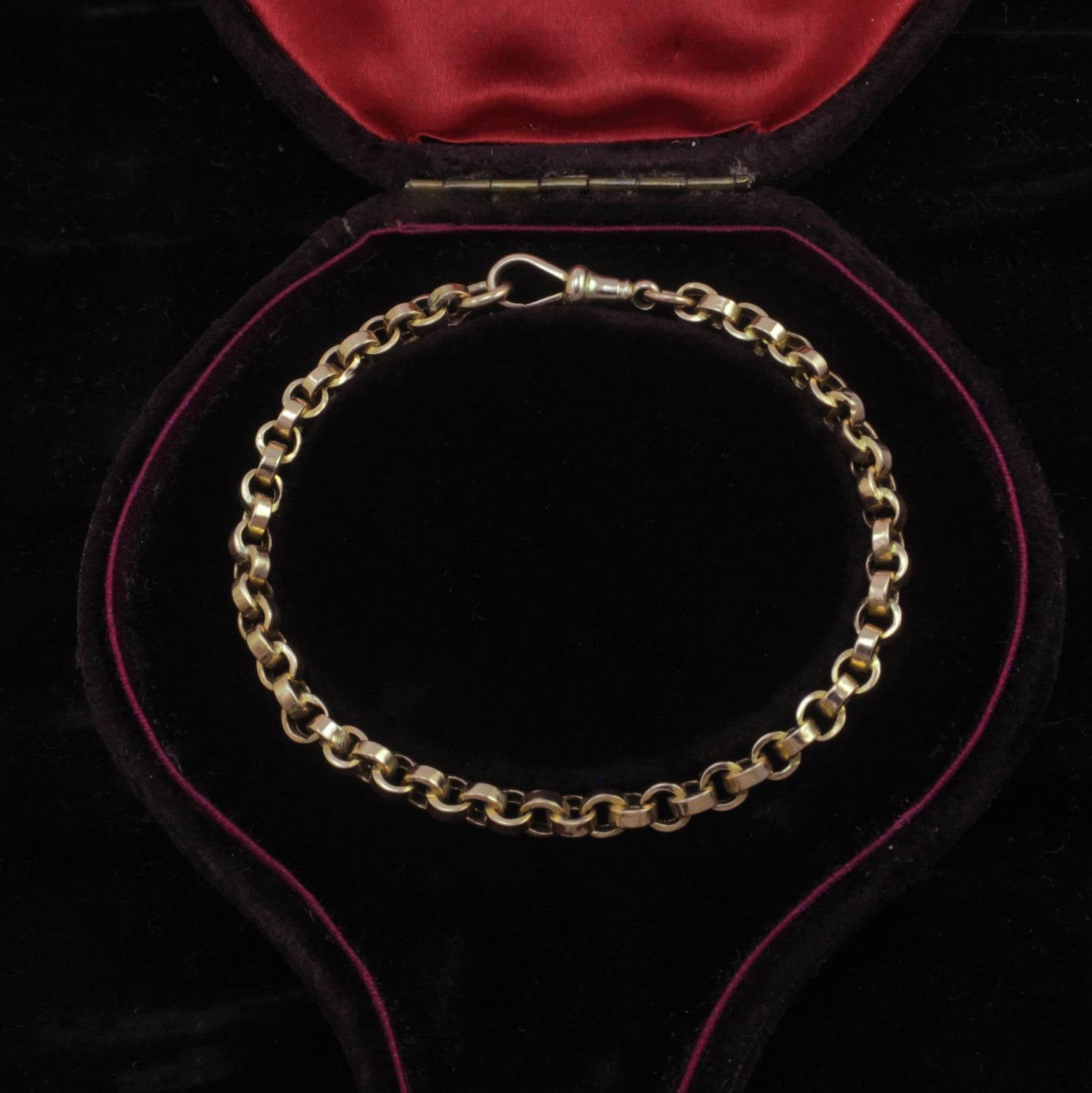 Antique 9ct Rose Gold Belcher Bracelet Antique 9ct Rose Gold Belcher Bracelet