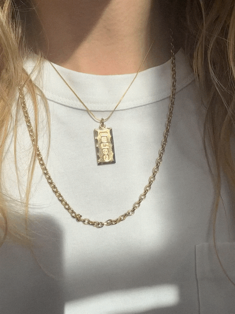 9ct Gold Decorative Ingot Pendant