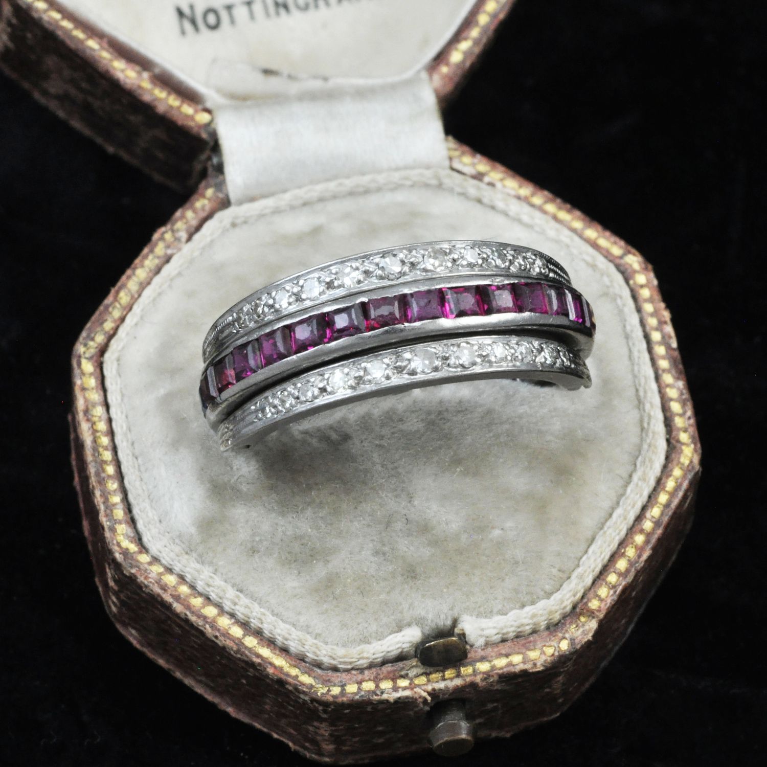 Art Deco 18ct, Ruby, Sapphire & Diamond Day and Night Flip Ring Art Deco 18ct, Ruby, Sapphire & Diamond Day and Night Flip Ring
