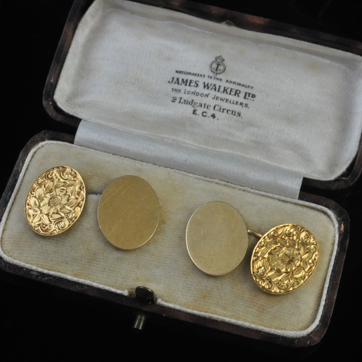 Antique 18ct Gold Floral Cufflinks