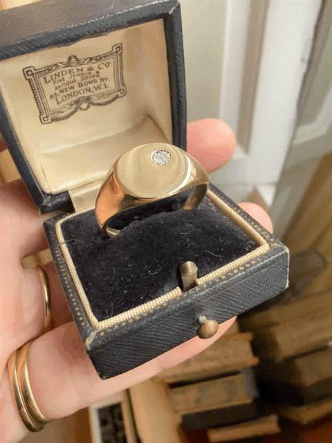 9ct Gold Diamond Set Signet Ring