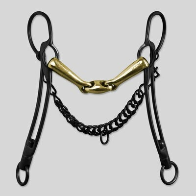 Top Reiter - BLACK, Dbl Jointed, Brass, Icelandic Curb