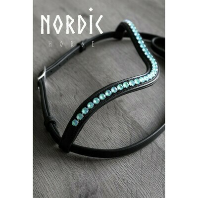 Nordic Horse Wave Browband w/Large Stones Nordic Horse Wave Browband w/Large Stones