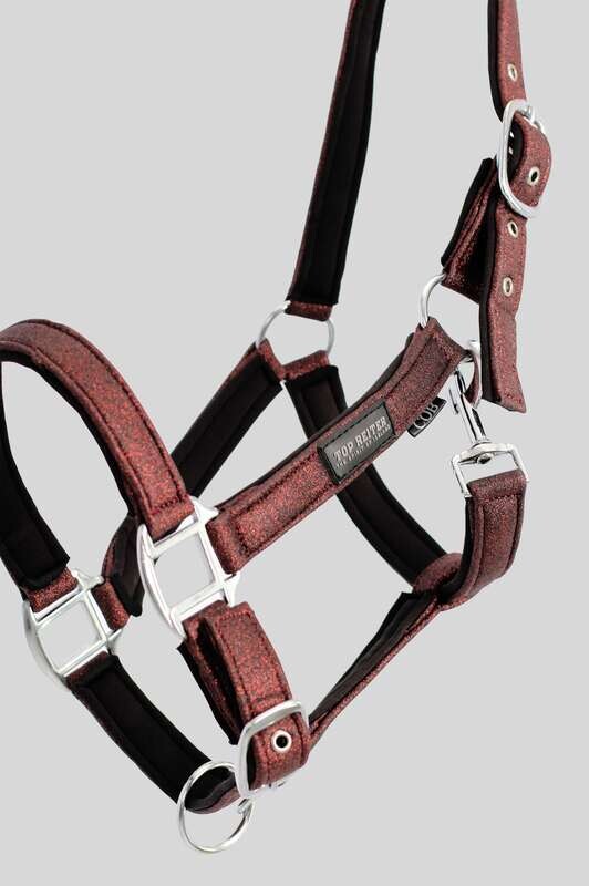Top Reiter Halter Set GLITRANDI w/Rope, Burgundy