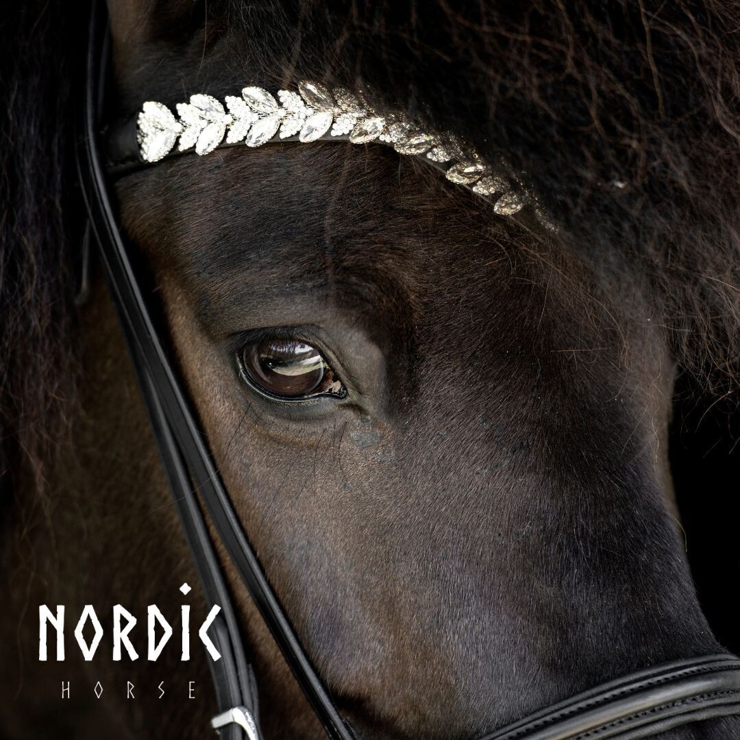 Nordic Horse Headstall SILVER LEAVES
