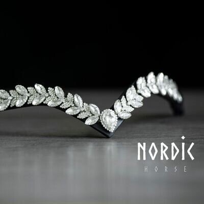Nordic Horse Browband SILVER LEAVES